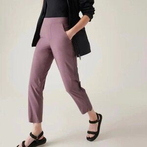 ATHLETA Brooklyn Ankle Pant Damask Mauve Lightweight Pants size 4 Pull On